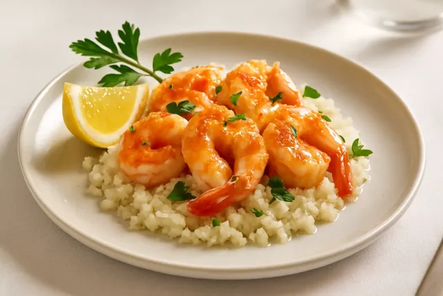 Легкий запеченный шrimp Scampi