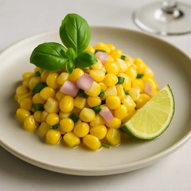 Salada de Milho com Manjericão Fresco e Limão