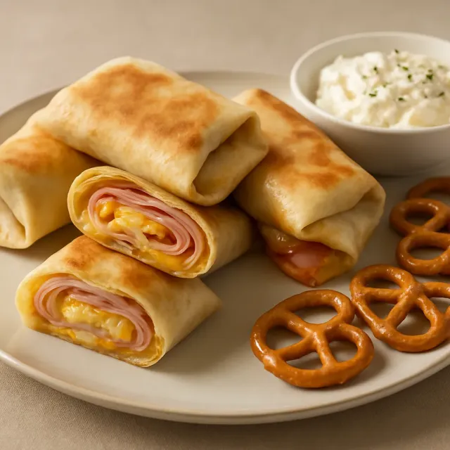Enrolados de Presunto e Queijo na Fritadeira a Ar