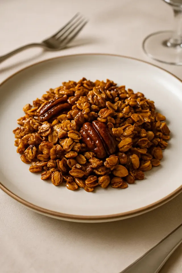 Granola dengan Oatmeal, Kelapa, dan Pecan