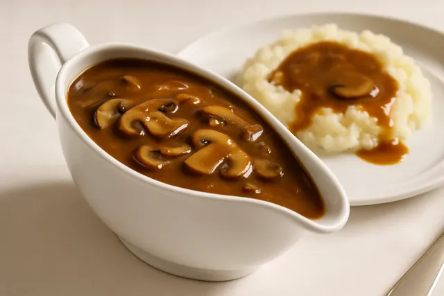 Sauce aux champignons végétalienne