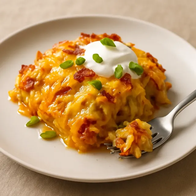 Запеканка с курицей и хэшбраунами
