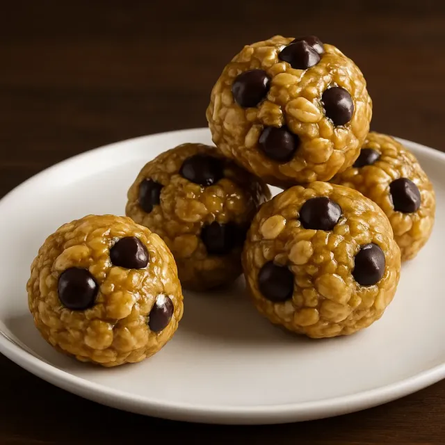 Bolinhos Crocantes de Pasta de Amendoim com Gotas de Chocolate