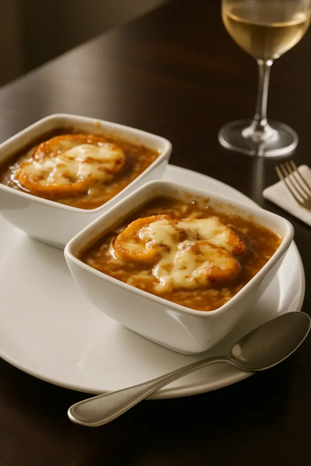 Französische Zwiebelsuppe mit Portwein