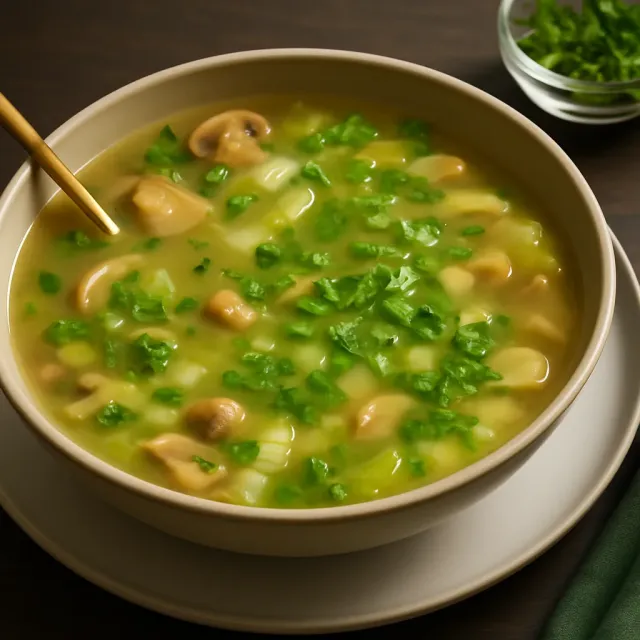 Pilz-Pak Choi-Suppe