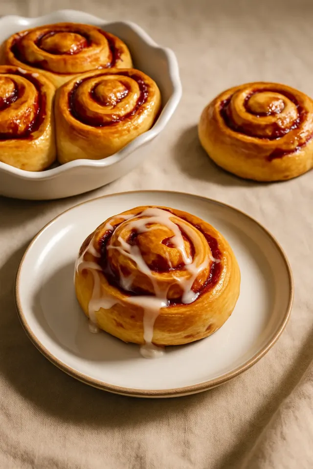 Rollos de canela con tocino y chile