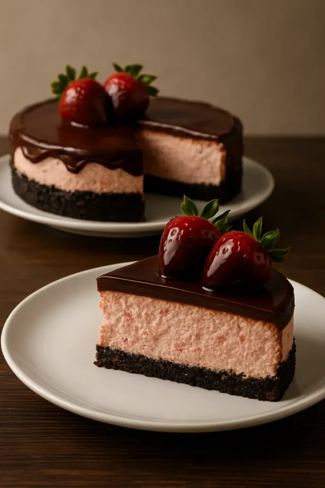 Cheesecake de Chocolate e Morango