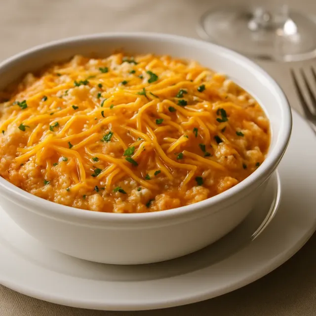 Macarrão com Frango e Queijo Estilo Buffalo Assado