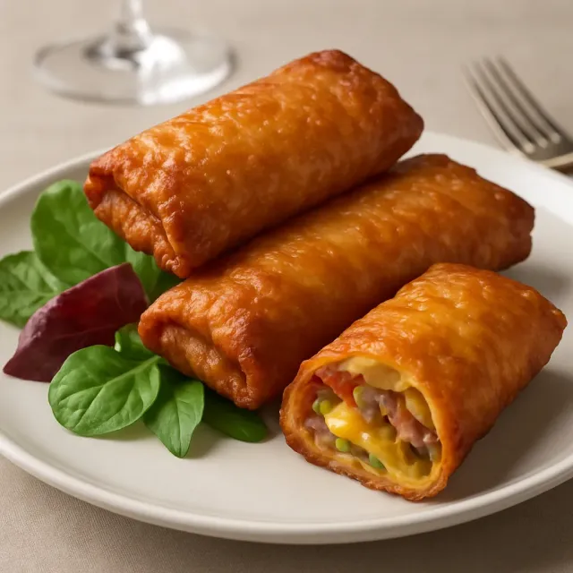 Rouleaux d'œufs au steak et au fromage