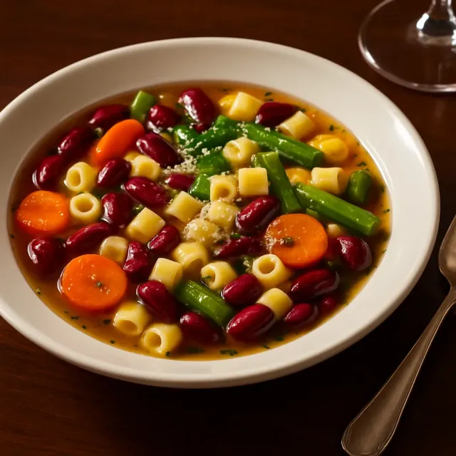 Minestrone-Suppe im Glas