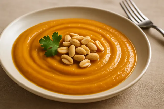 Afrikanische Süßkartoffel-Erdnusssuppe