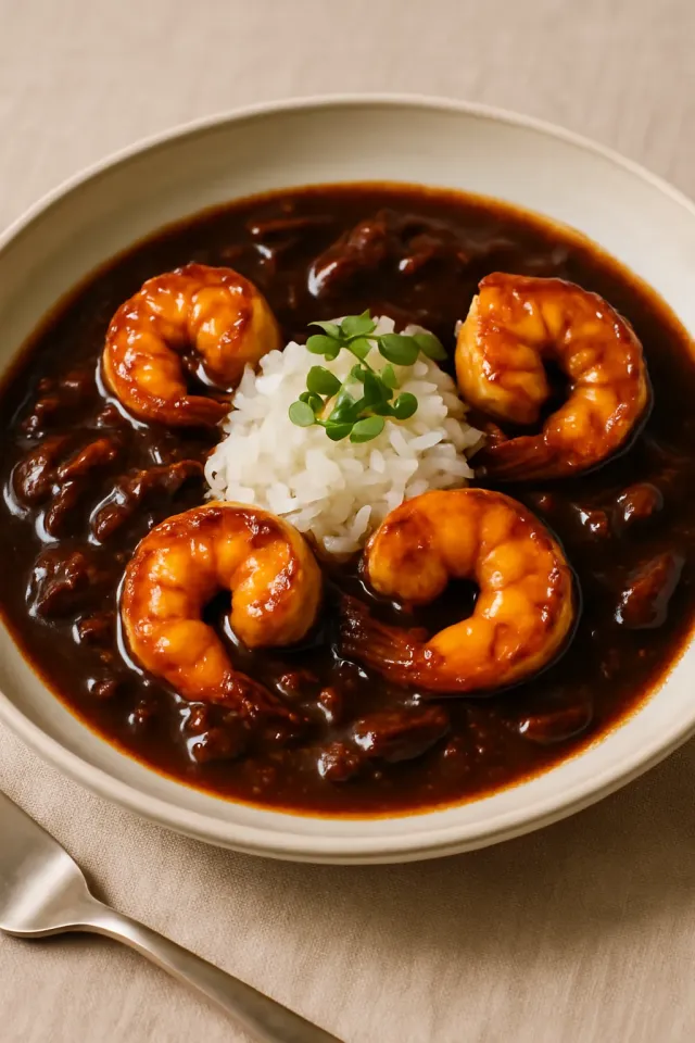 Gombo au canard, à la saucisse et aux crevettes du Chef John