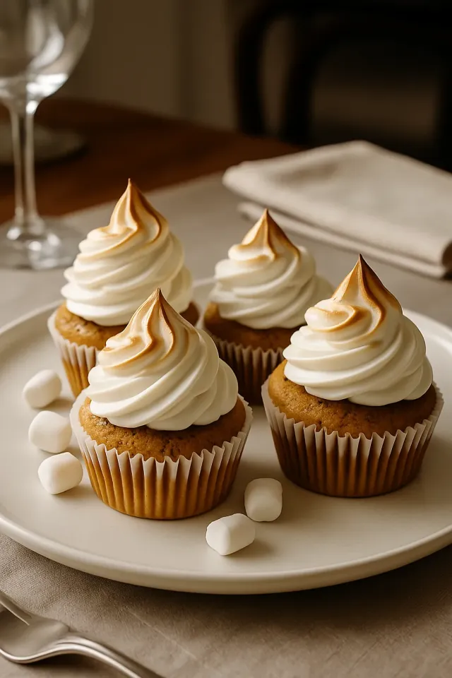 Cupcakes de Batata-Doce com Cobertura de Marshmallow Torrado