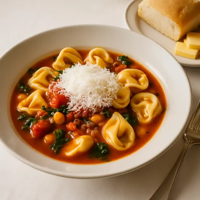 Slow Cooker Sausage Tortellini Soup