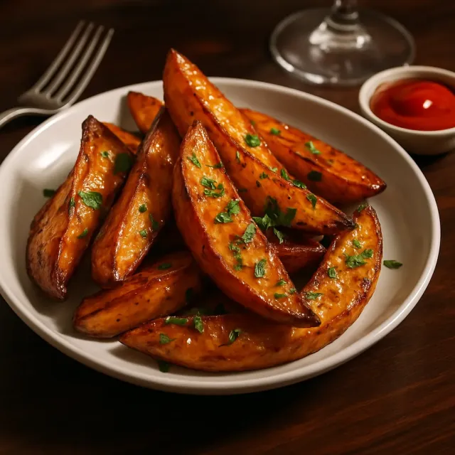 Kartoffelkeile im Heißluftfritteuse