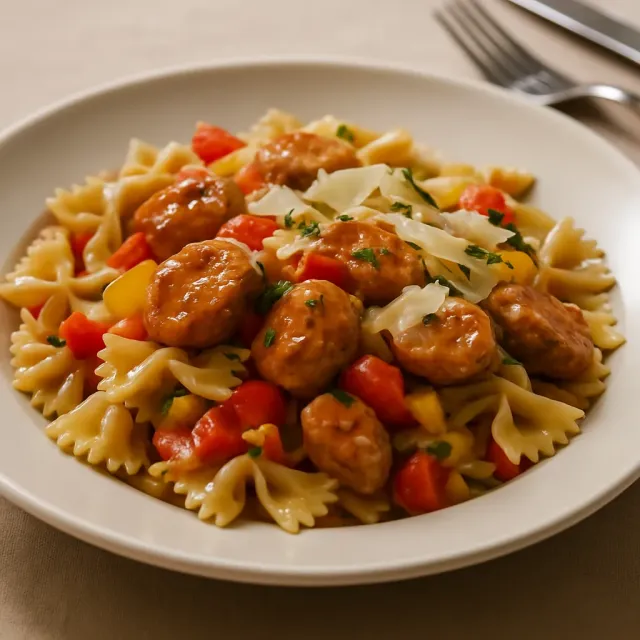 Pasta Primavera con Salchicha Italiana de Pavo