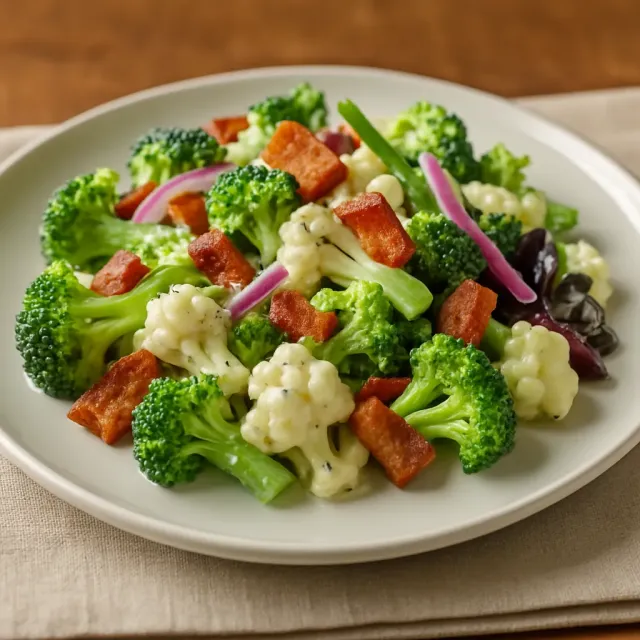 Broccoli and Cauliflower Salad