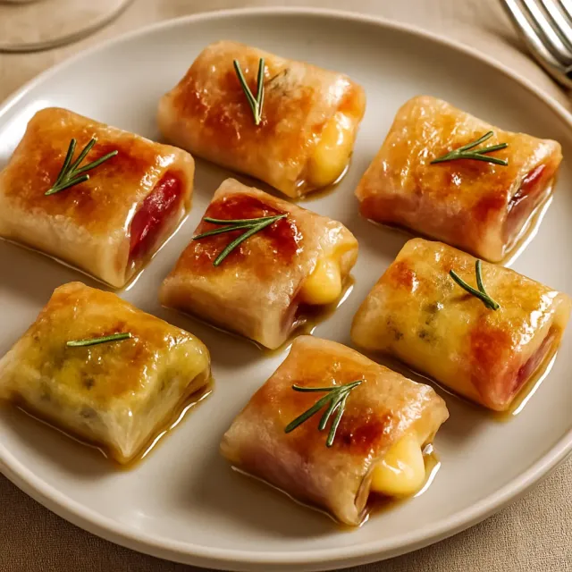 Crispy Brie and Cranberry Rice Paper Bites