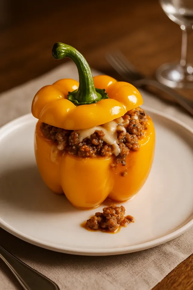 Beef and Mushroom Stuffed Peppers
