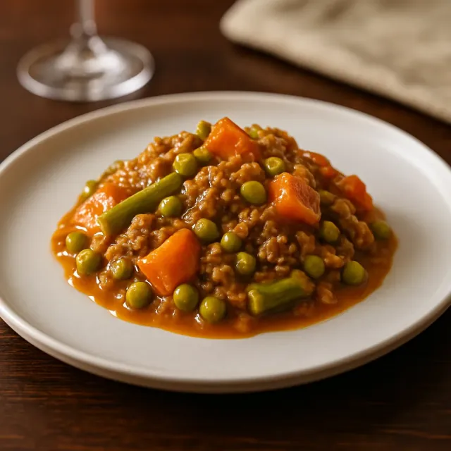 Homemade Dog Food with Meat and Vegetables