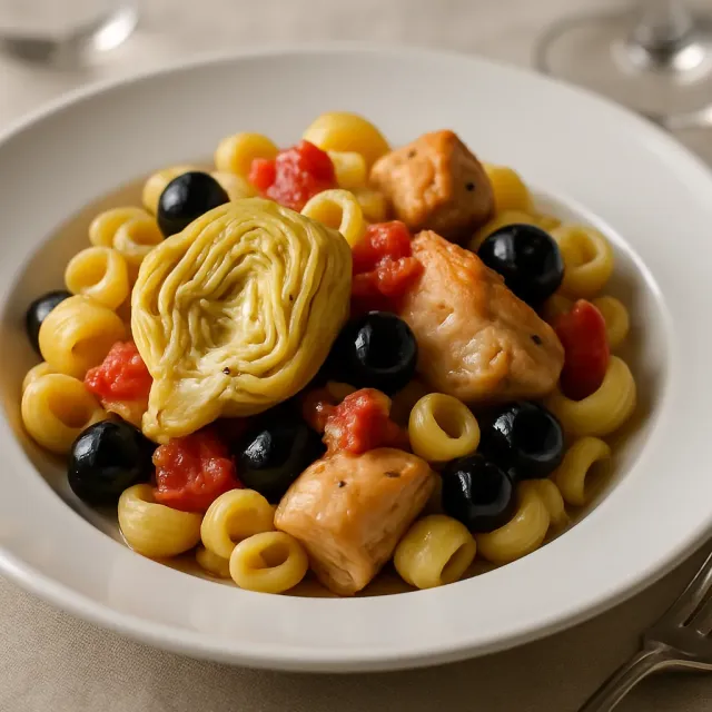 Pasta de Pollo Griego