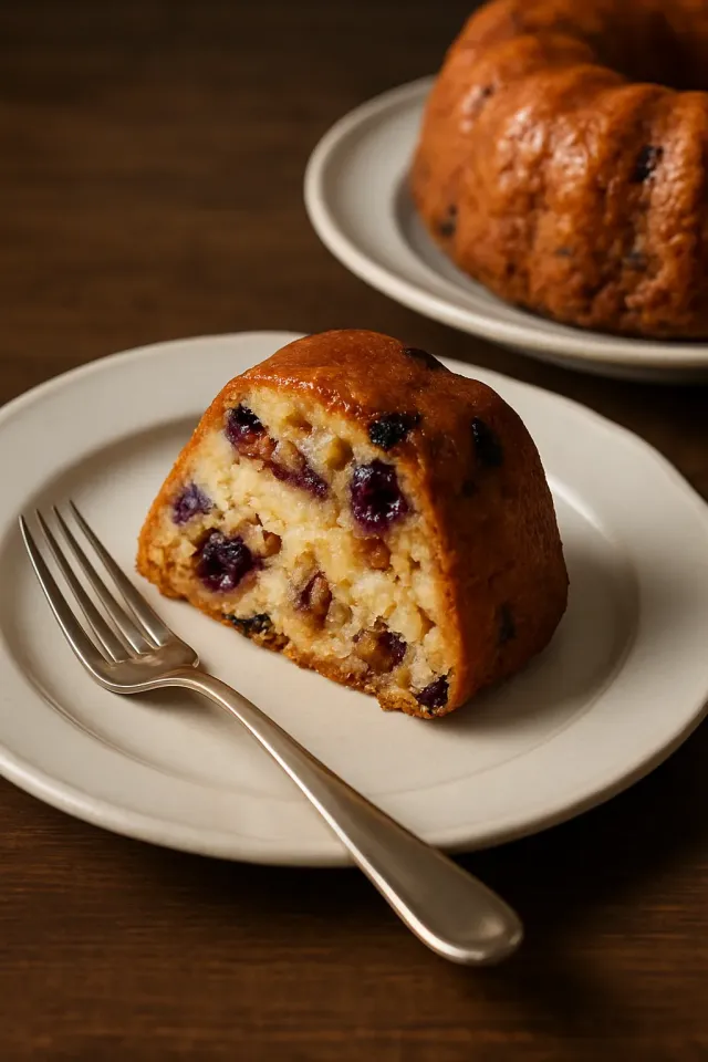 Bolo de Café com Mirtilo e Creme de Leite