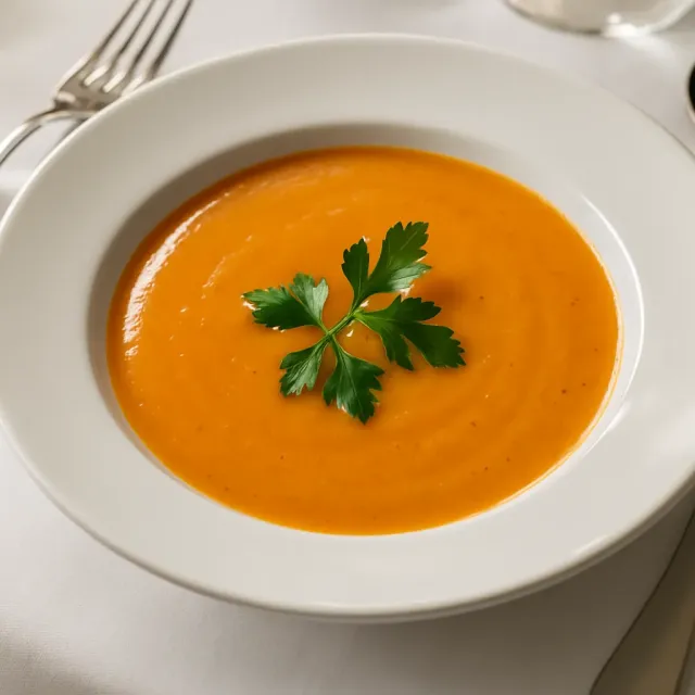 Sopa de Abóbora-Menina Vegana com Leite de Amêndoa