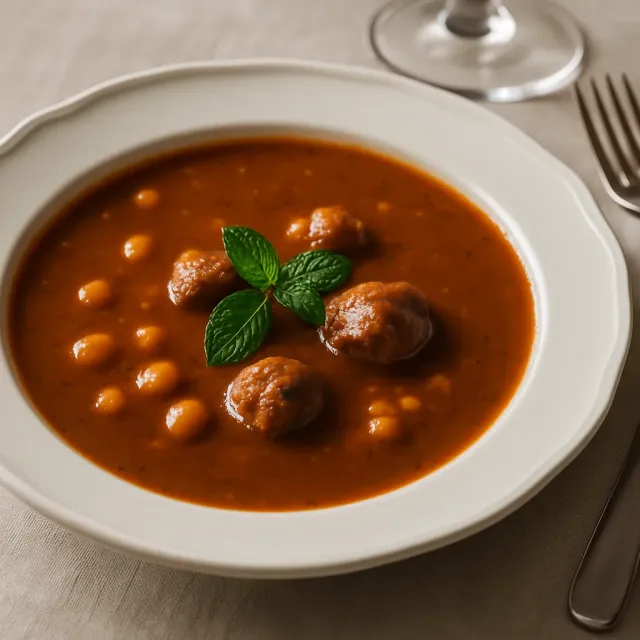 Chorba Hamra bel Frik (Algerian Lamb, Tomato, and Freekeh Soup)
