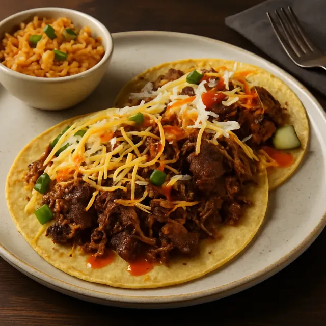 Tacos Fajita au Porc Effiloché