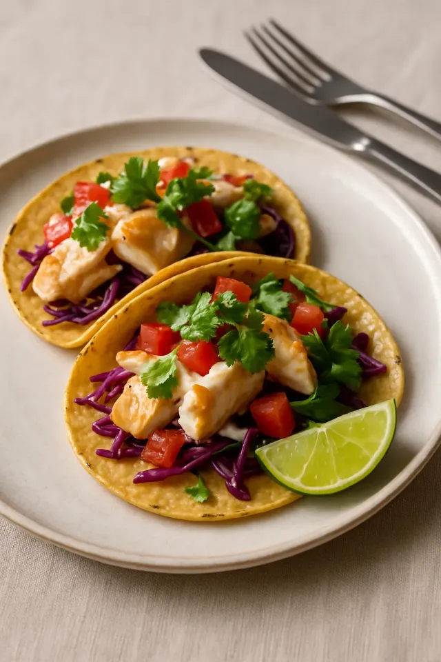 Grilled Fish Tacos with Chipotle-Lime Dressing