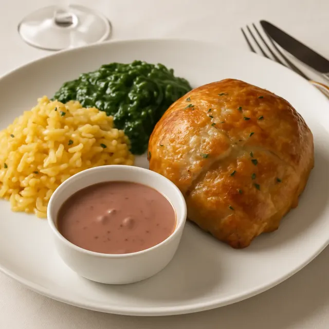 Mini Beef Wellingtons with Red Wine Sauce