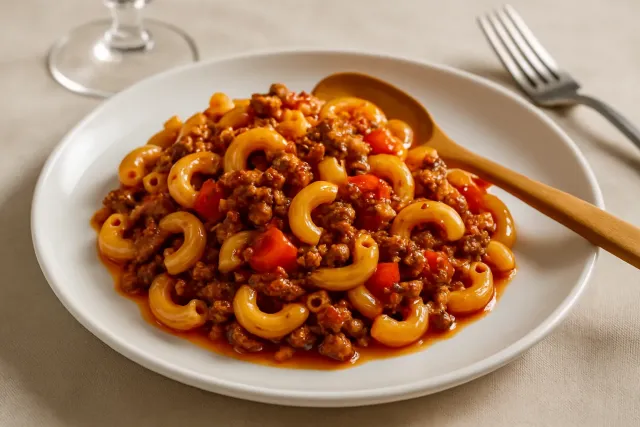 Makaroni dan Keju Daging Sapi