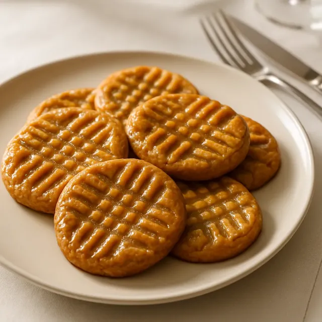 Biscoitos de Pasta de Amendoim com Três Ingredientes