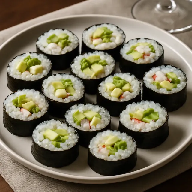 Salatalıklı ve Avokadolu Sushi