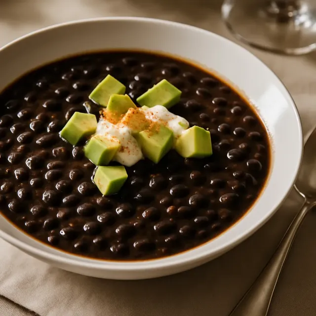 Sopa de lentejas negras del Chef John