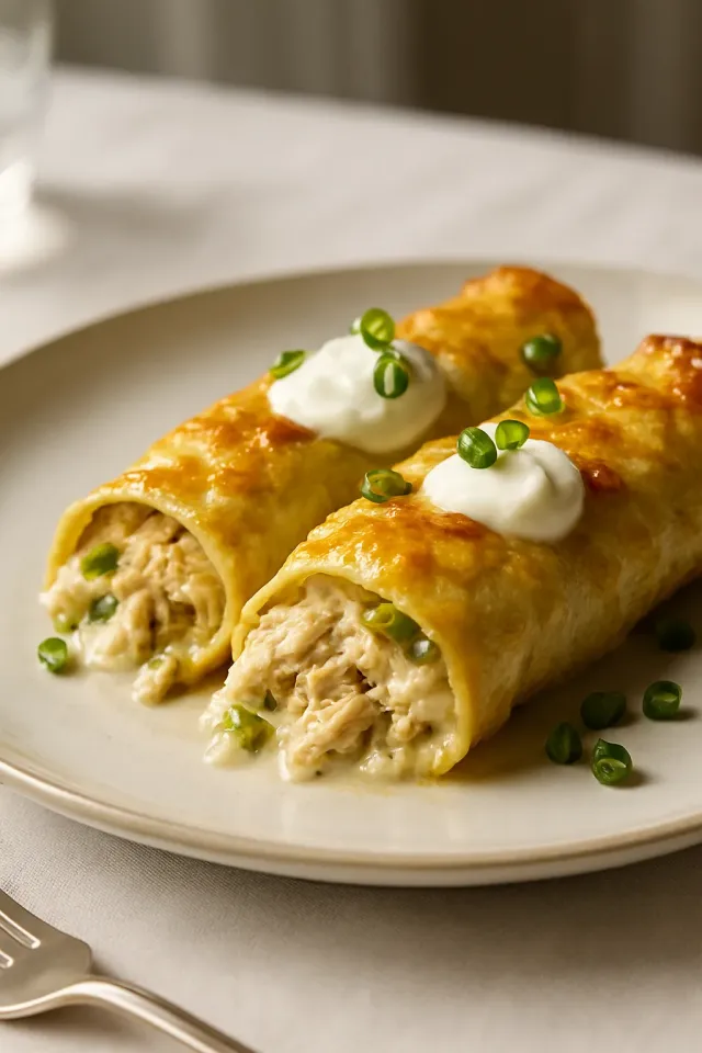 Chicken Enchiladas with Flour Tortillas