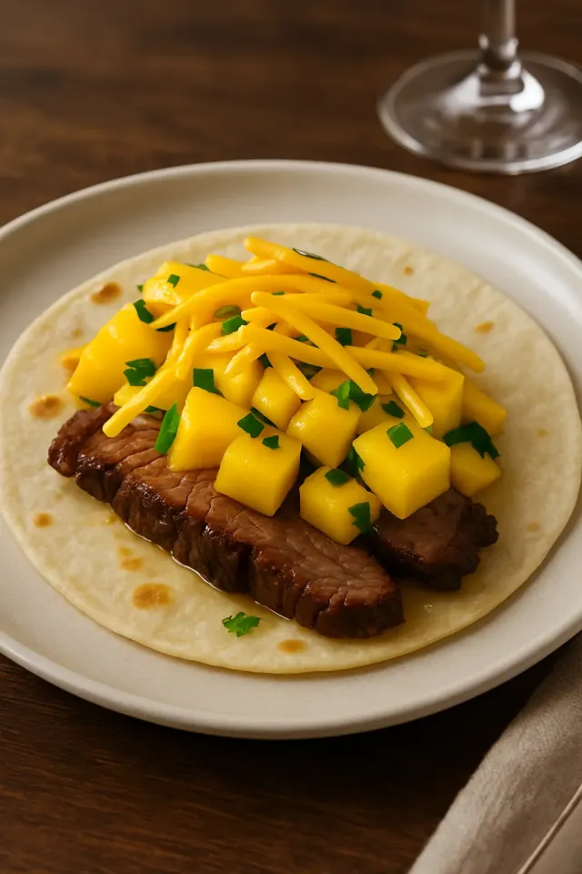 Fajitas au Steak et Salsa à la Mangue