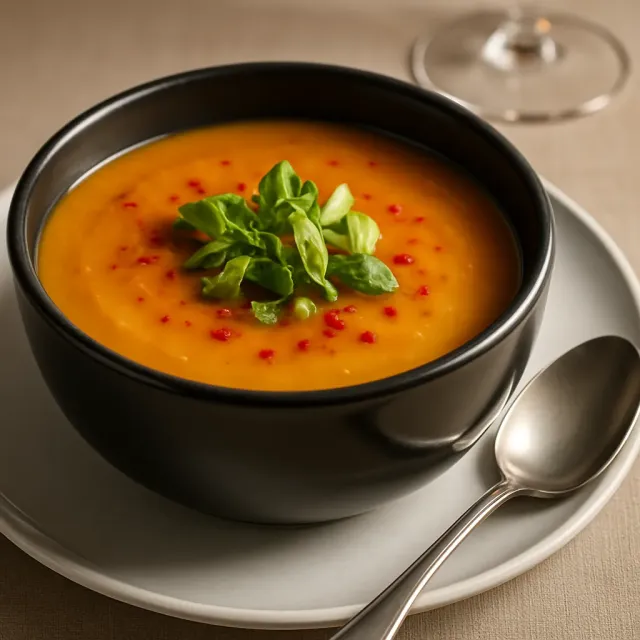 Sopa de Abóbora Cabotiã com Coco e Curry
