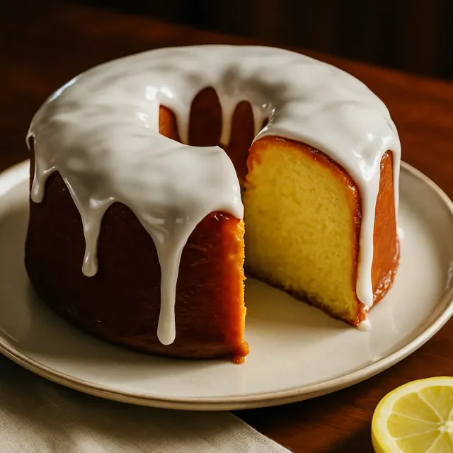 Kue Pound Lemon dengan Glasir Lemon ala Bibi Evelyn