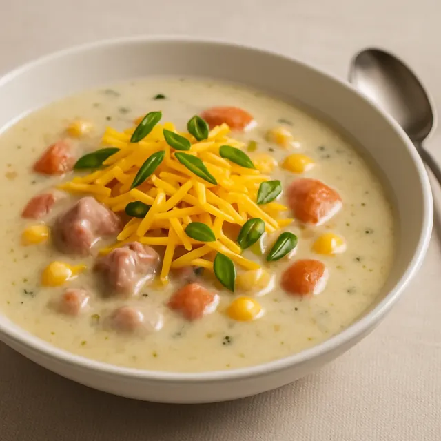 Cheesy Ham and Corn Chowder