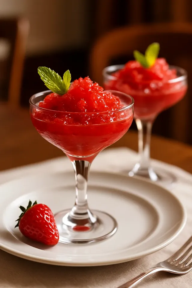 Fresh Strawberry Granita