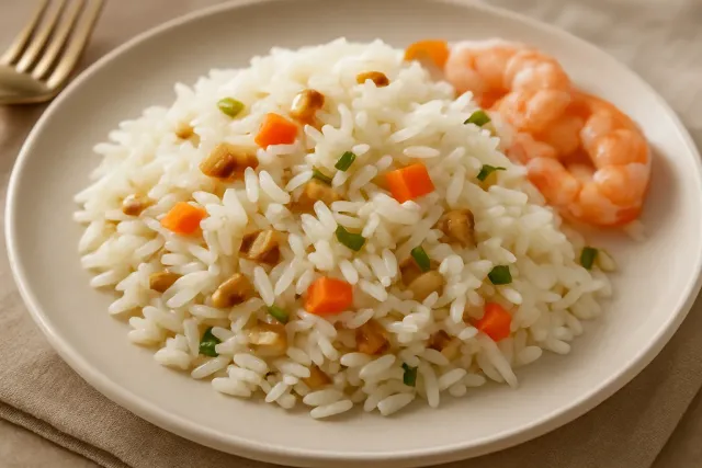 Pilaf de Arroz con Verduras en la Olla Arrocera