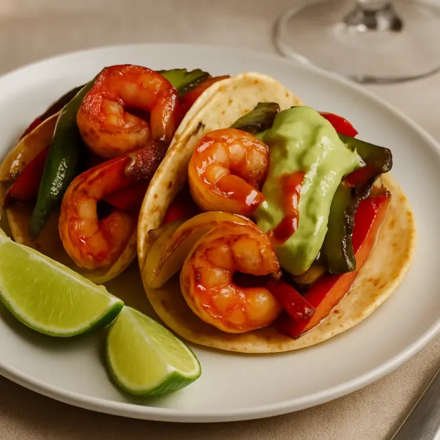 Fajitas aux crevettes grillées faciles