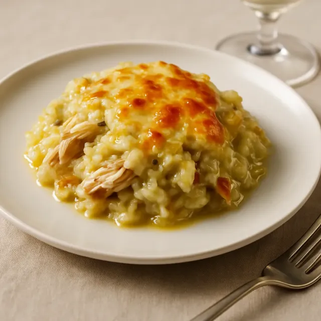 Быстрый и легкий зелёный чили-куринный запеканка энчилада