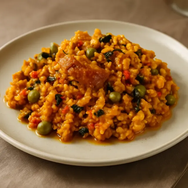 Brown Rice, Chicken, and Chorizo Paella