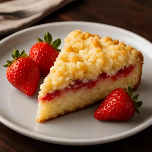 Bolo de Café com Morango Fresco