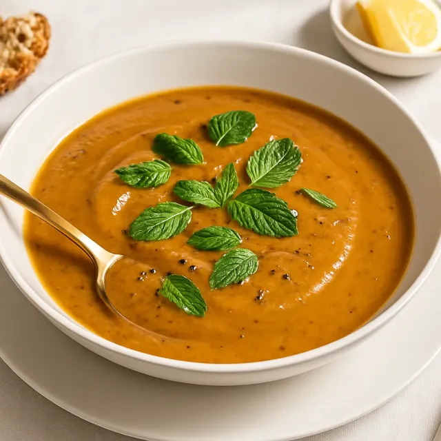 Türkische Rote-Linsen-Suppe mit Minze