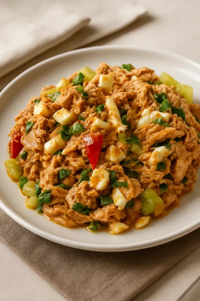 Acılı Ton Balıklı Humus Salata