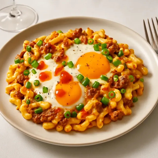 Satu Piring Sarapan Skillet Makaroni dan Keju