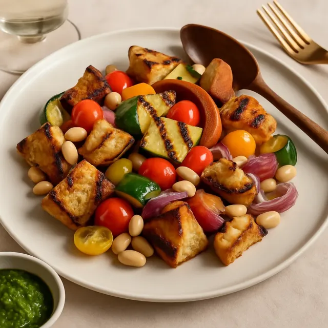 Beyaz Fasulye Salatası Pesto ile